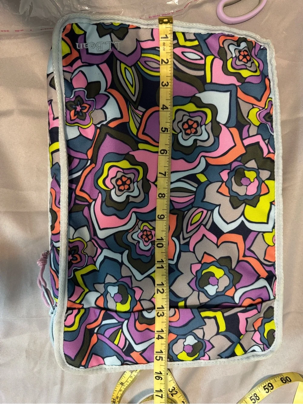 L.L. Bean Multicolor Floral Laptop Bag Insert - Pink, Purple, Navy, Yellow